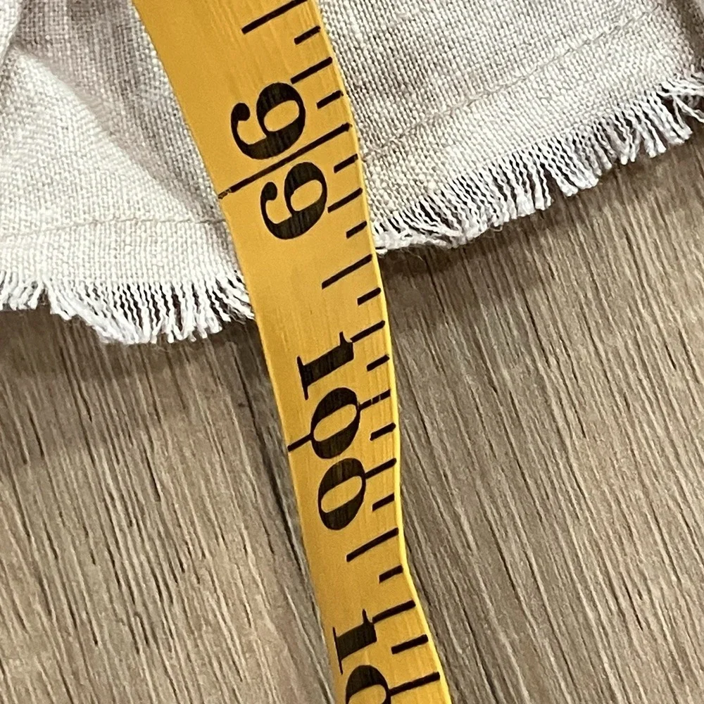 Pure Luxury Linen Ruffle Table Runner Natural Beige 100% Linen Cotton Back 19x70
